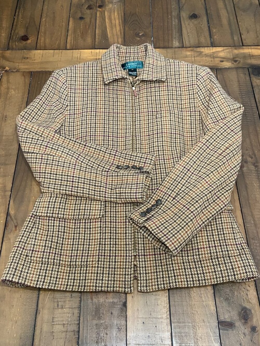 VTG Ralph Lauren Wool Houndstooth Riding Jacket 10 - Picture 3 of 11